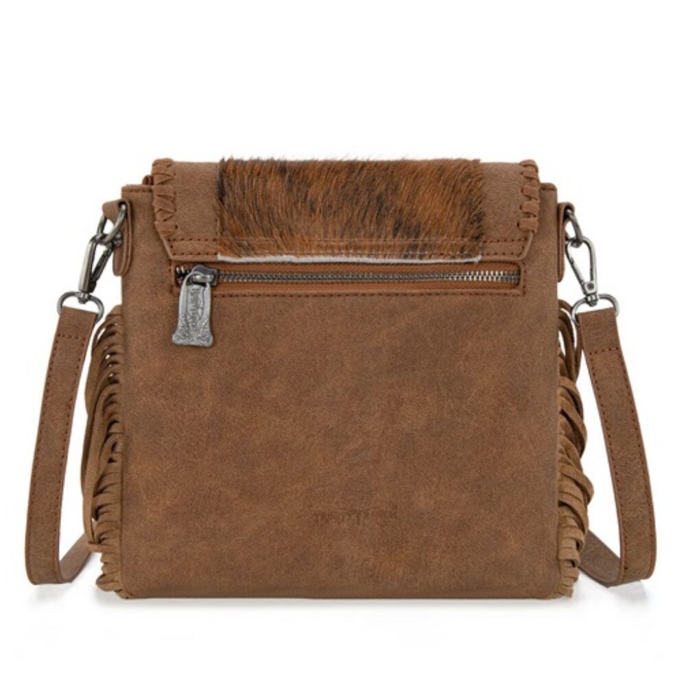 Montana West Fringe Hair-On Cowhide Crossbody - Brown - Picture 4 of 12